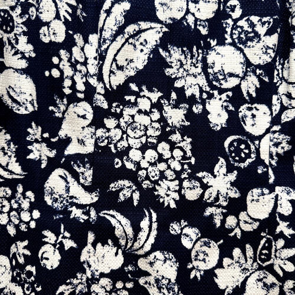Talbots Sleeveless Fruit Print Navy Brunch Dress Women's Size 6P - Picture 3 of 5